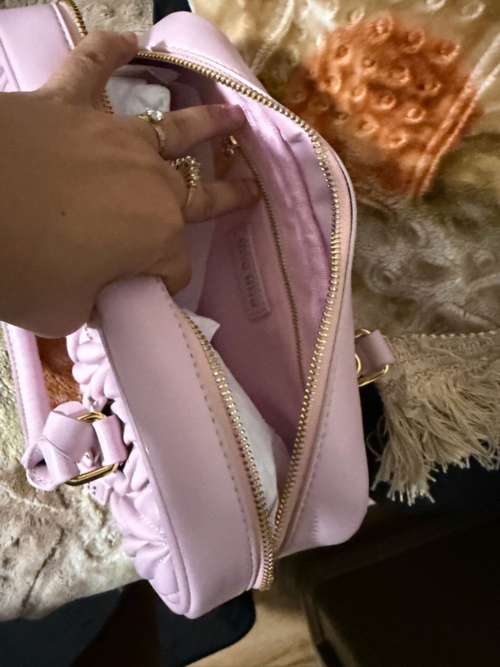 Miu Miu Light Pink Matelassé Handle Satchel with Gold Hardware - Picture 3 of 7